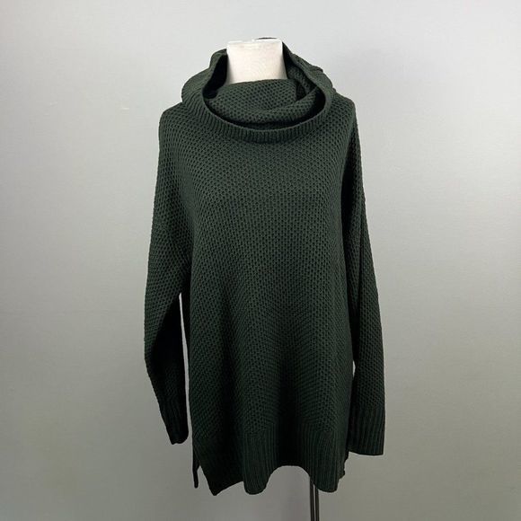NWT SANCTUARY Olive Green Waffle Turtle Neck Sweater (M) - Picture 2 of 8